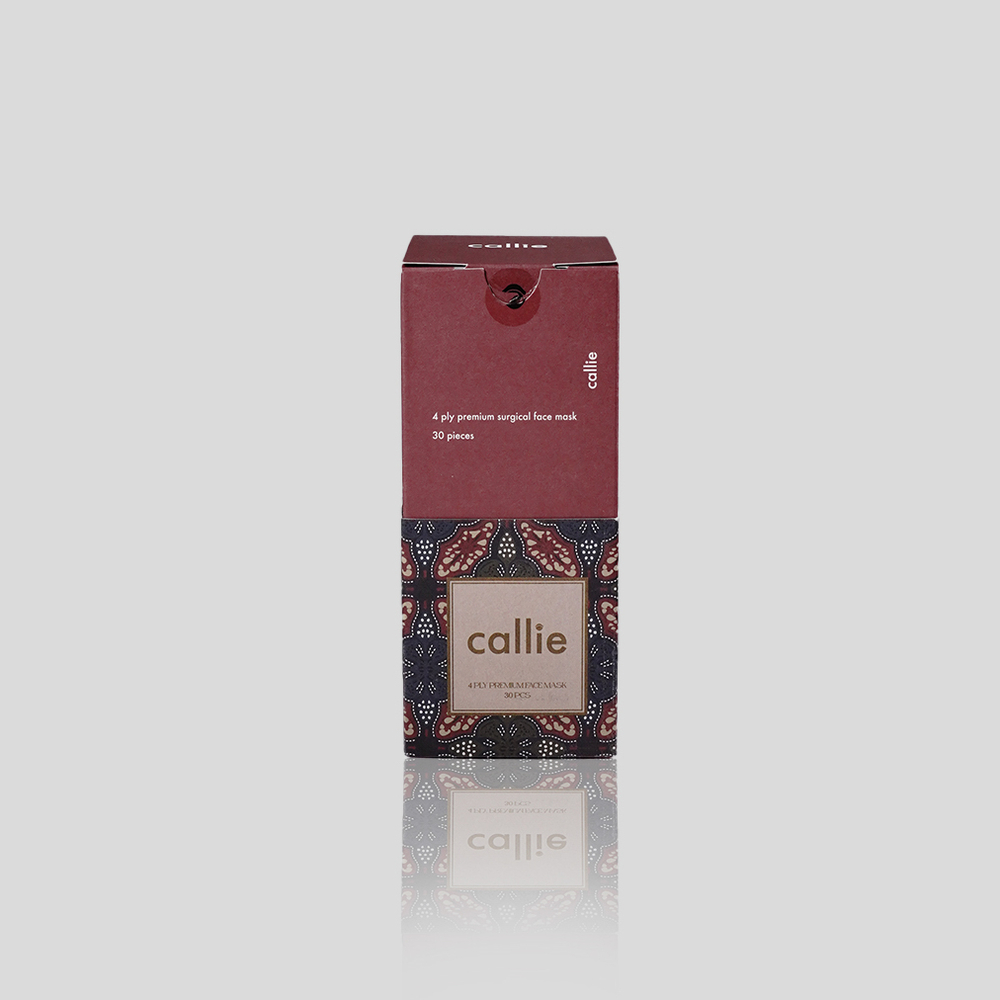 Callie Mask: A box 30, Hari Raya packaging Nature Series 4-ply surgical festive mask made in Malaysia